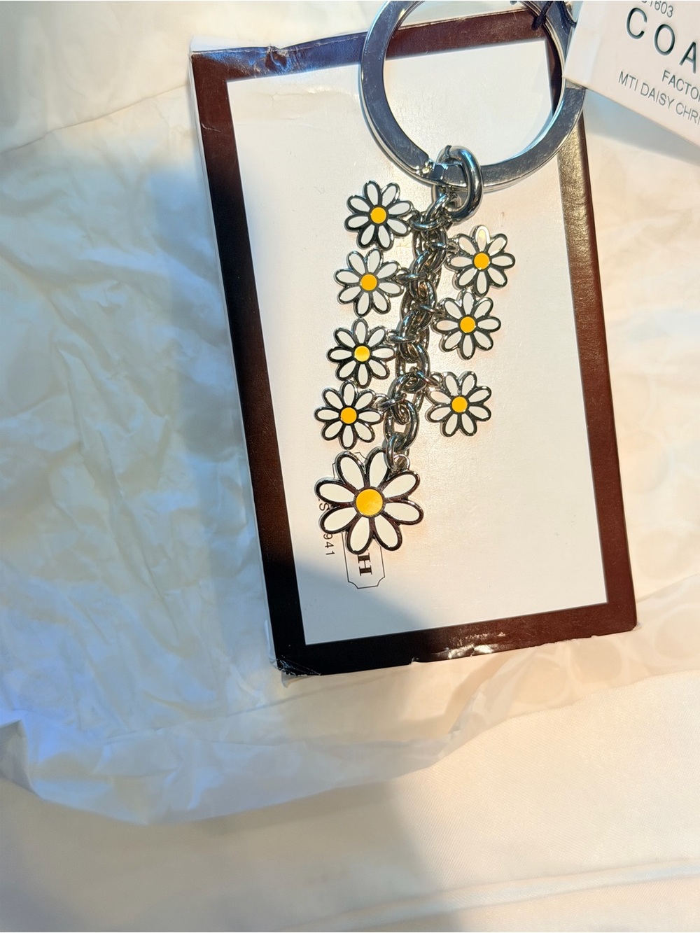 RARE Vintage Y2K Coach Multi-Daisy Flower Cluster Key Fob / Bag Char NWT